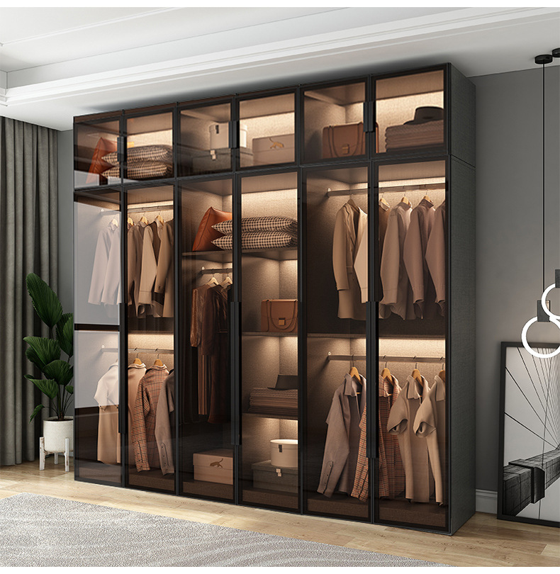 Modern Simple Package Installation Light Luxury Storage Two-Door Customizable Cabinet New Wardrobe Home Bedroom Solid Wood Small Apartment