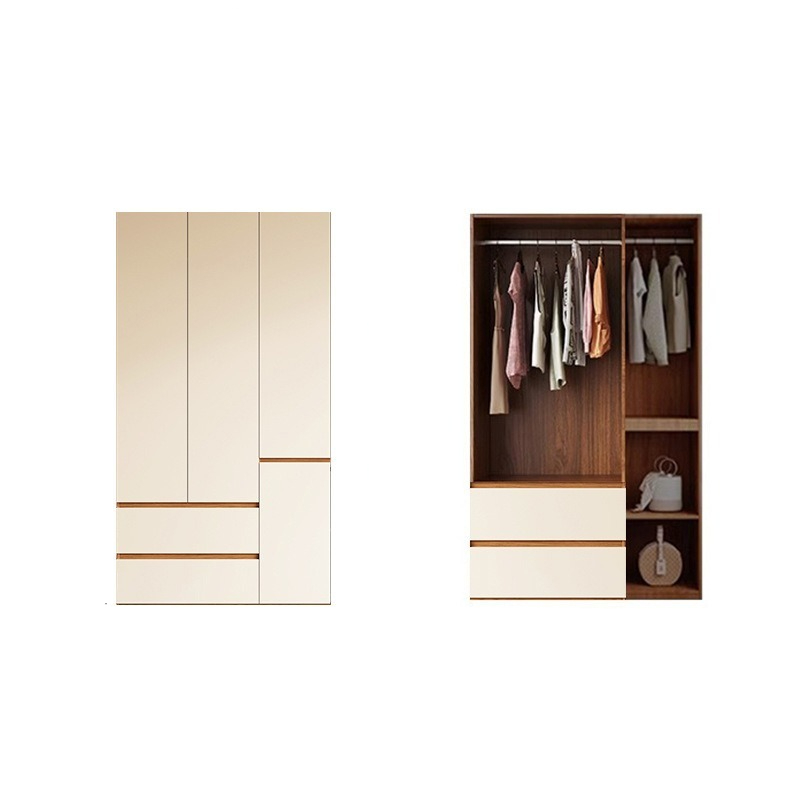 Thickened Solid Wood Wardrobe Bedroom Household Storage Wardrobe Household Deepened 60 Storage Cabinet Storage Cabinet Floor-Standing Whole House Cabinet