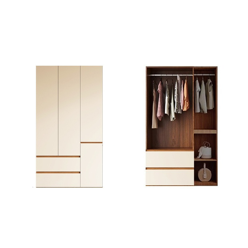 Thickened Solid Wood Wardrobe Bedroom Household Storage Wardrobe Household Deepened 60 Storage Cabinet Storage Cabinet Floor-Standing Whole House Cabinet