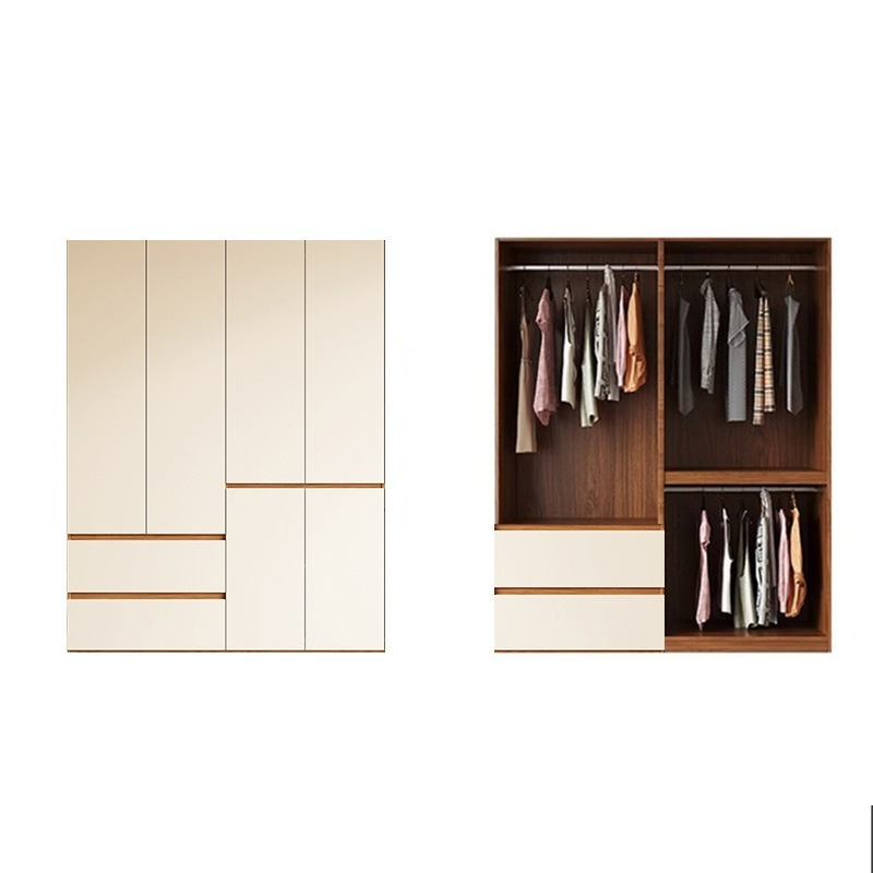 Thickened Solid Wood Wardrobe Bedroom Household Storage Wardrobe Household Deepened 60 Storage Cabinet Storage Cabinet Floor-Standing Whole House Cabinet