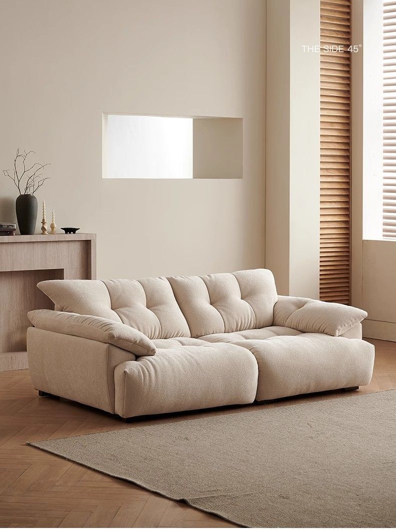 Flower Bud Sofa Living Room Aishen Longjiang Sofa Official Down Cloud Chenille Fabric Sweet Persimmon Lily Sofa