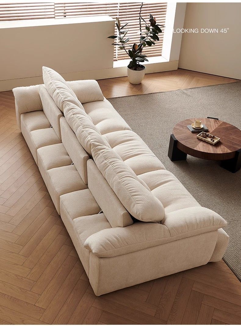 Flower Bud Sofa Living Room Aishen Longjiang Sofa Official Down Cloud Chenille Fabric Sweet Persimmon Lily Sofa