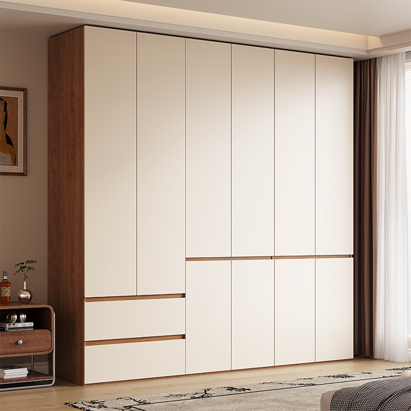 Thickened Solid Wood Wardrobe Bedroom Household Storage Wardrobe Household Deepened 60 Storage Cabinet Storage Cabinet Floor-Standing Whole House Cabinet
