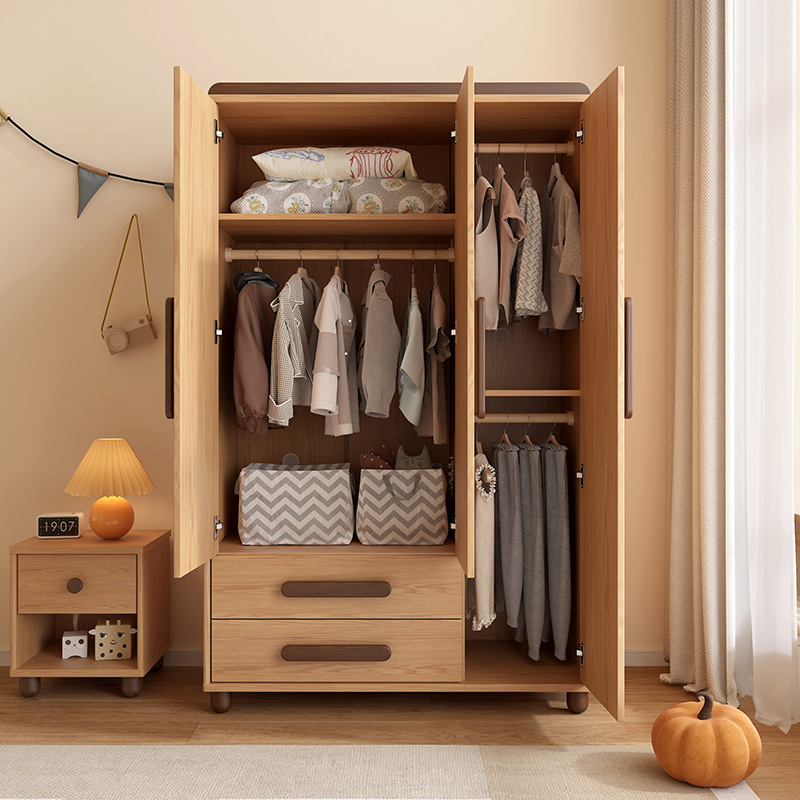 Mu Yue Multi-Layer Board Wardrobe Modern Simple Two Door Three Door Flat Door Wardrobe Large And Small Apartment Children'S Combination Wardrobe