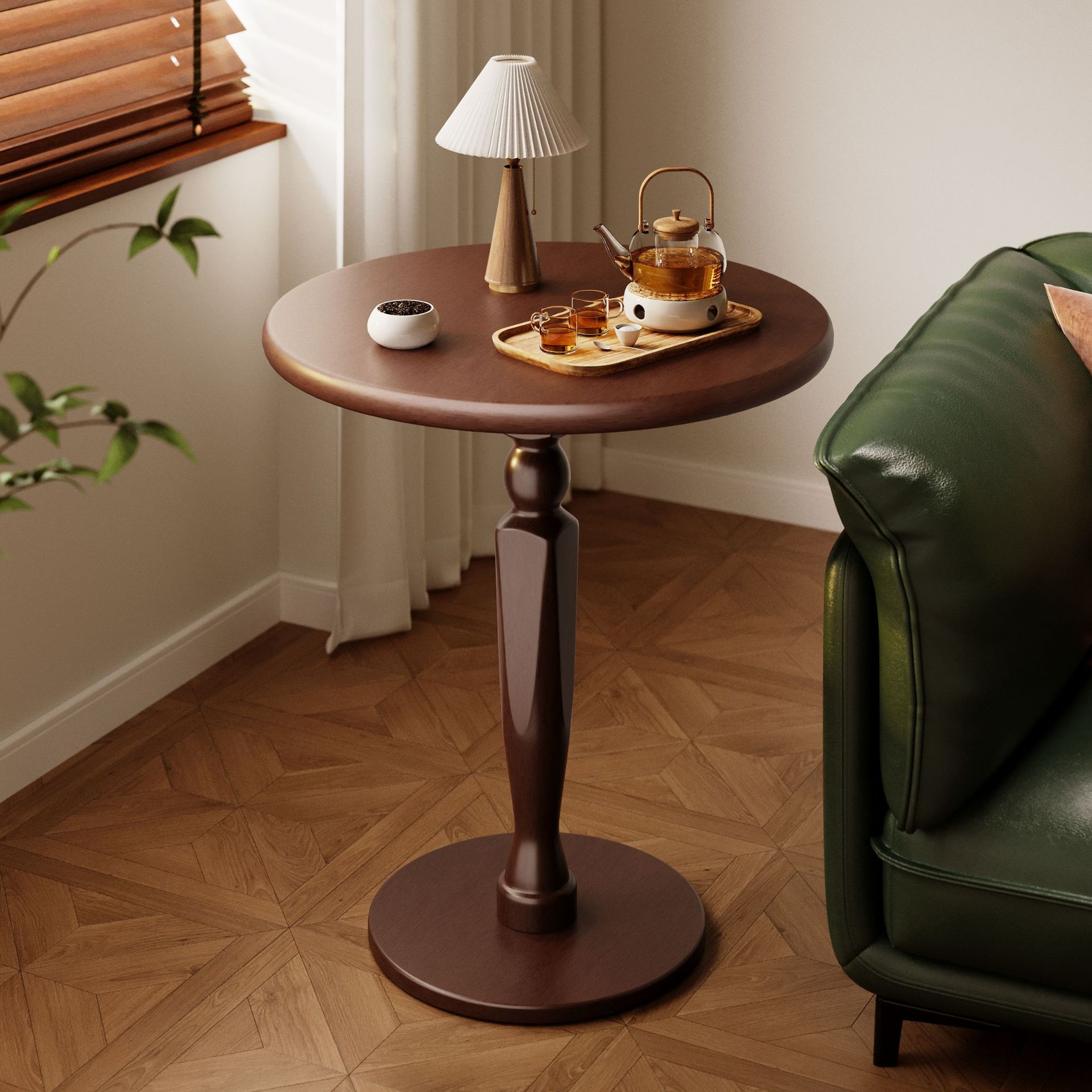 Sofa Side Table Solid Wood Small Table Living Room Small Coffee Table Round Table Bedside Table Side Table Side Cabinet French Balcony Small Tea Table