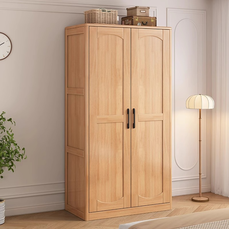 Solid Wood Wardrobe Japanese Simple Modern Log Wardrobe Combination Wo