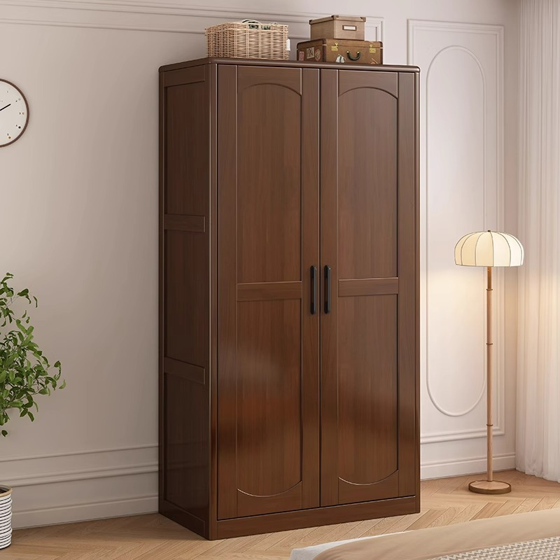 Solid Wood Wardrobe Japanese Simple Modern Log Wardrobe Combination Wooden Home Bedroom Small Apartment Modern Large Wardrobe