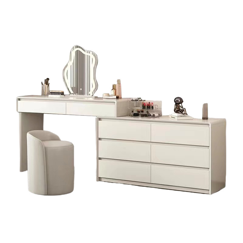 Solid Wood Dressing Table Cream Style Bedroom Simple Modern New Style High-End Master Bedroom Cupboard Integrated Dressing Table