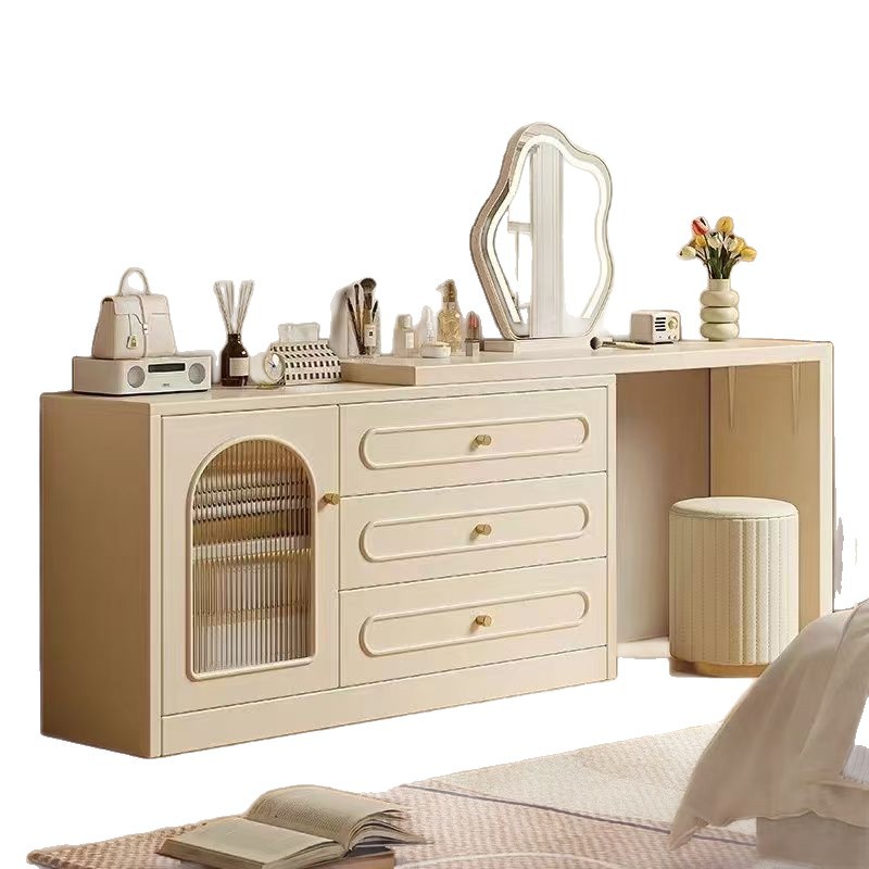 Dressing Table Bedroom Simple Modern Bedside Table Dressing Table Storage Cabinet Integrated 2025 New Cream Style Dressing Table