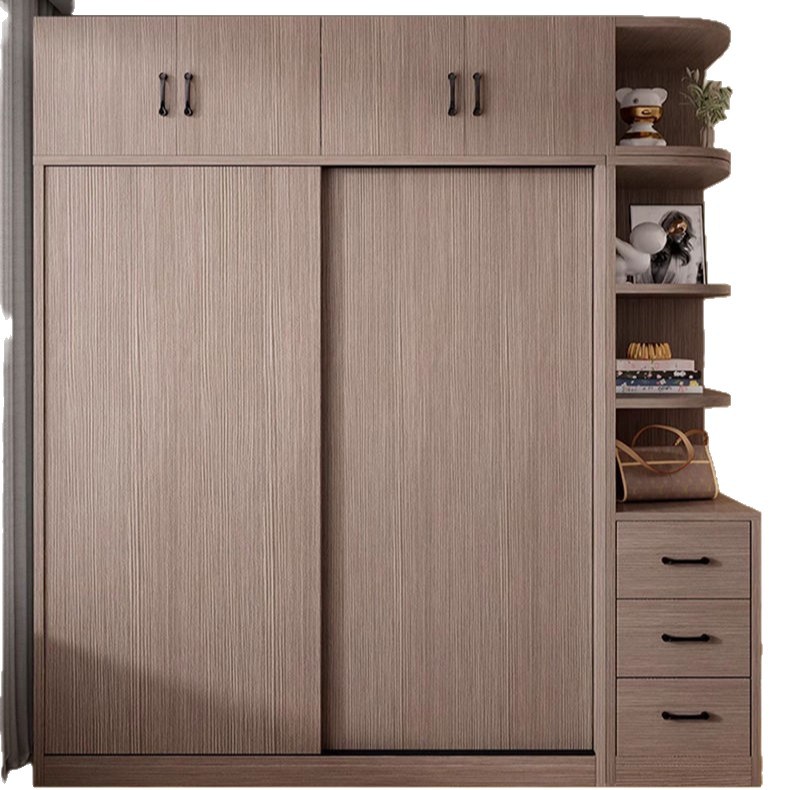 Wardrobe Home Bedroom Solid Wood Strong And Durable Modern Simple Rental Wardrobe Sliding Door Wardrobe Super Durable