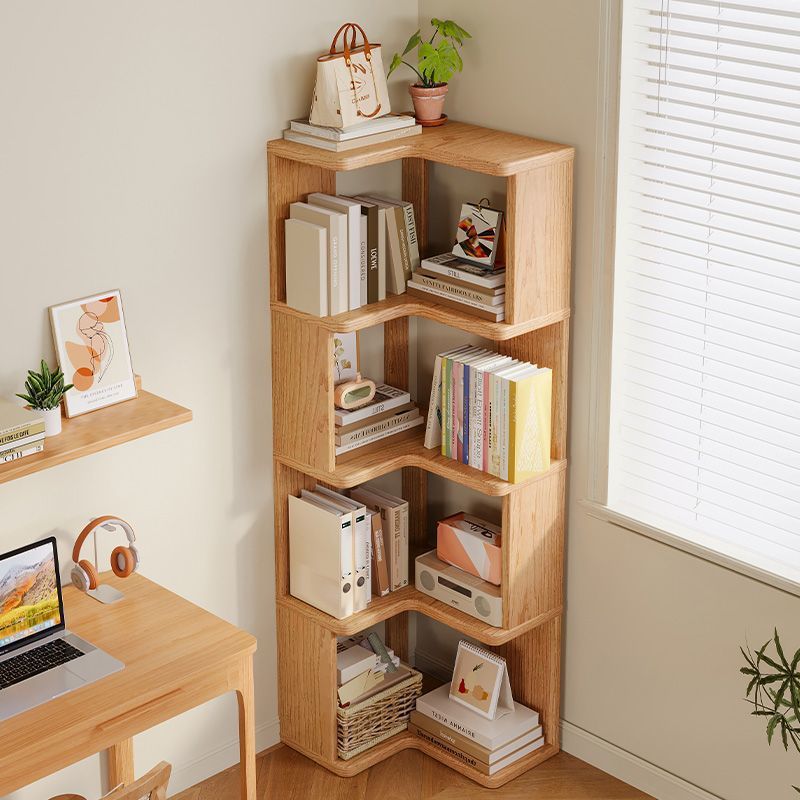 Corner Bookshelf Storage Rack Floor-Standing Children'S Wall-Mounted Solid Wood Bookcase Home Corner Simple Storage Shelf Storage Cabinet