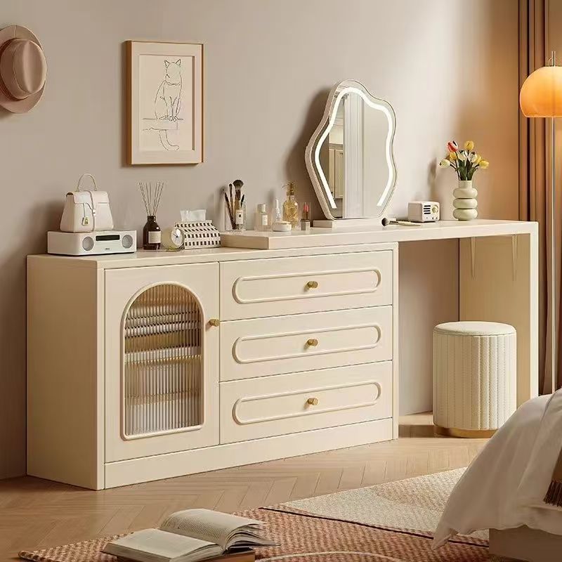 Dressing Table Bedroom Simple Modern Bedside Table Dressing Table Storage Cabinet Integrated 2025 New Cream Style Dressing Table