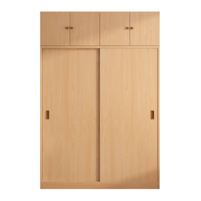 Solid Wood Sliding Door Clothing Home Bedroom All Solid Wood Master Bedroom Wardrobe Coat Cloakroom Storage Hanging Clothes