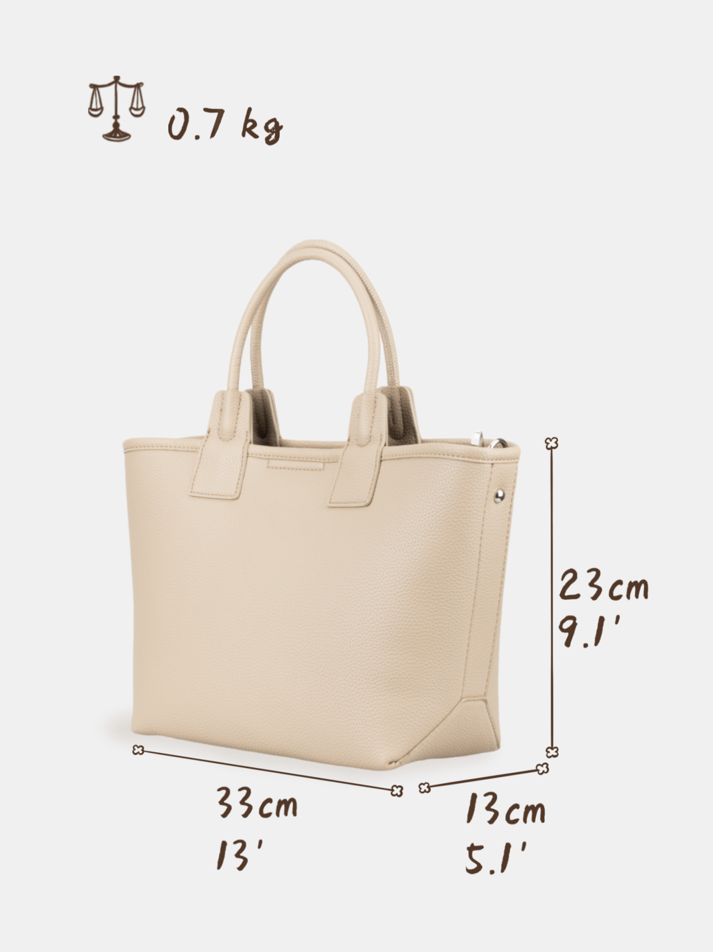 Luckcus Minimalist Leather Tote -Shouder bag