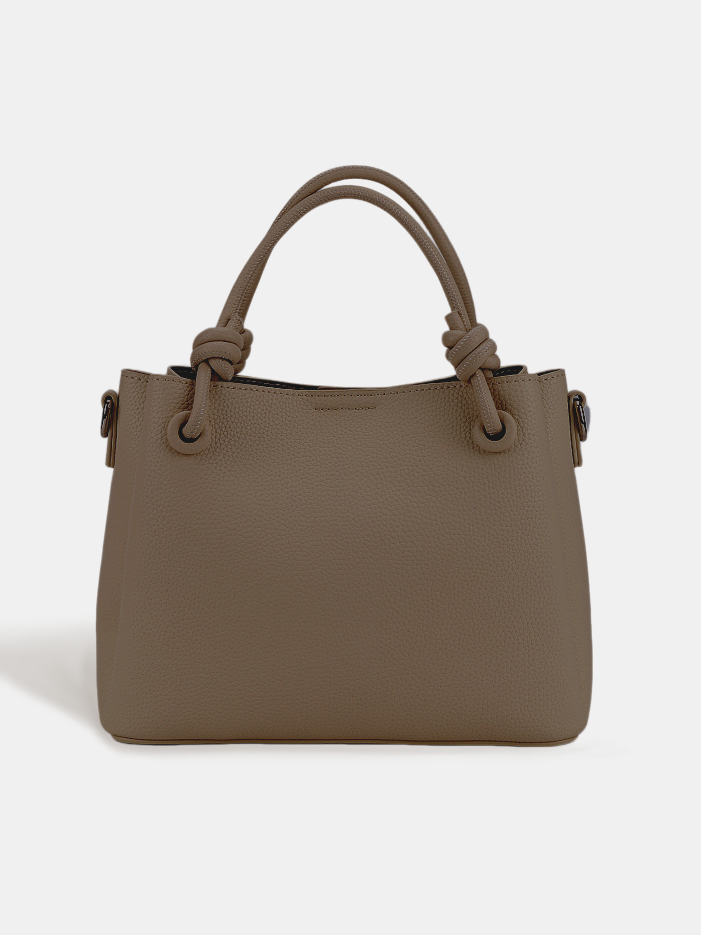 Luckcus Soft Structured Handbag with Knotted Handles