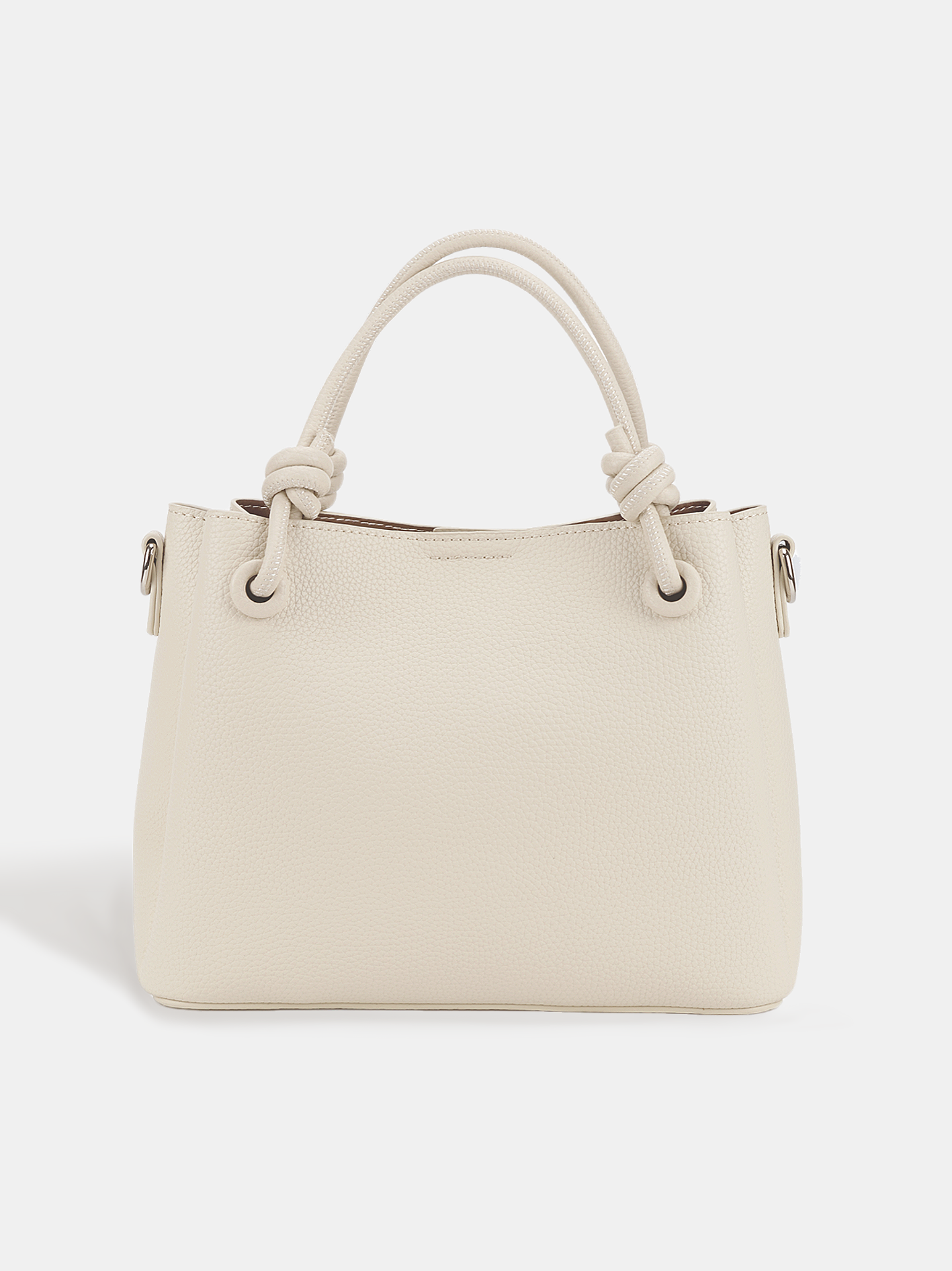 Luckcus Soft Structured Handbag with Knotted Handles