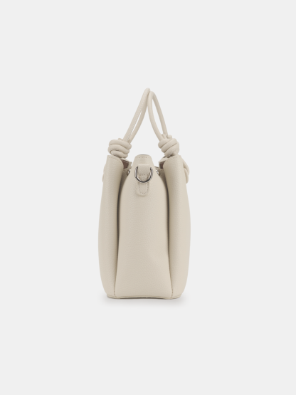 Luckcus Soft Structured Handbag with Knotted Handles