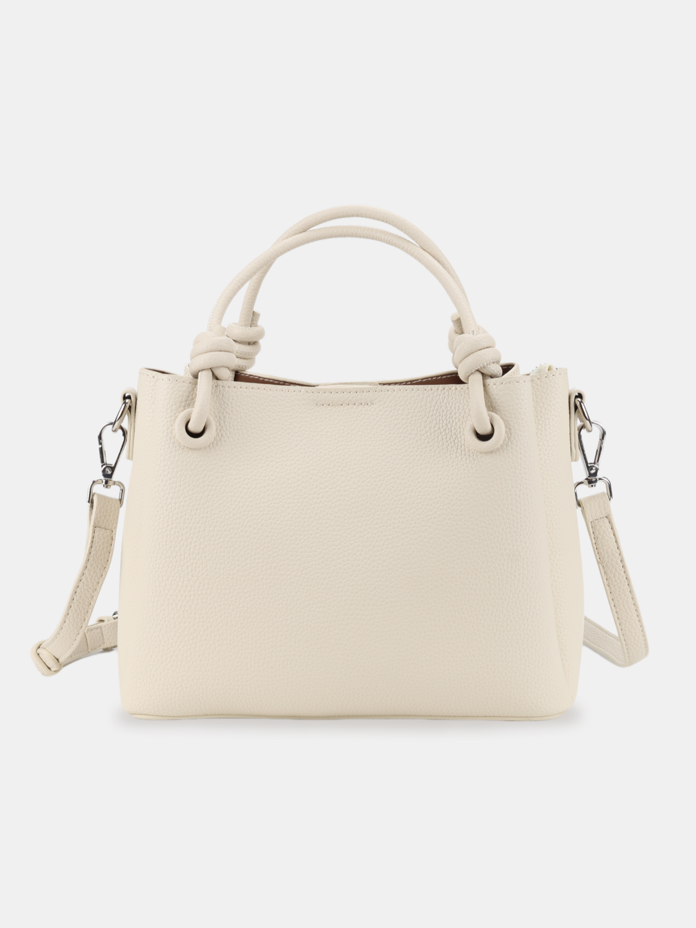 Luckcus Soft Structured Handbag with Knotted Handles