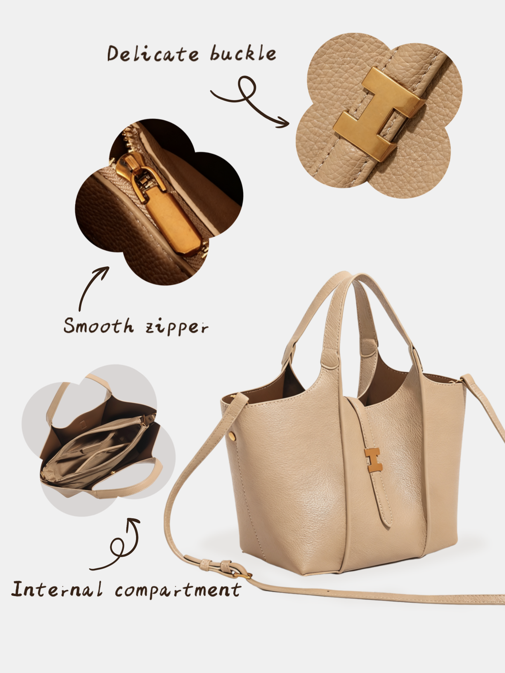 Luckcus Minimalist Clean-Line Winged Tote