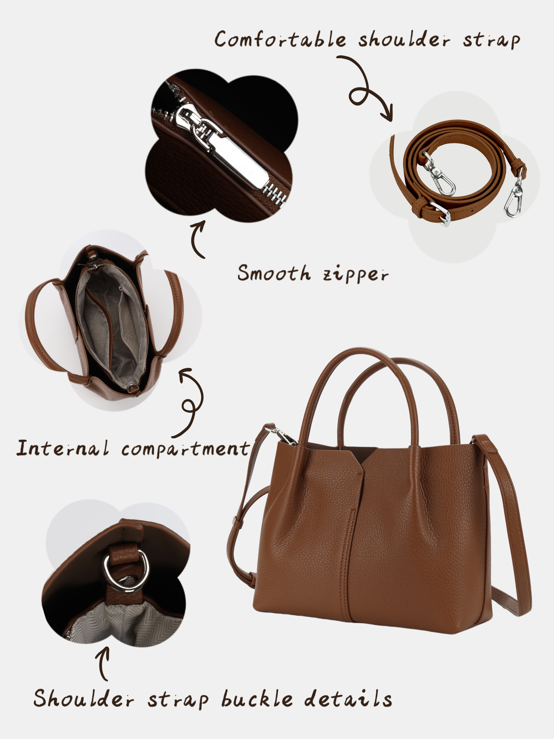 Luckcus Seam Detailing Soft Structured Tote