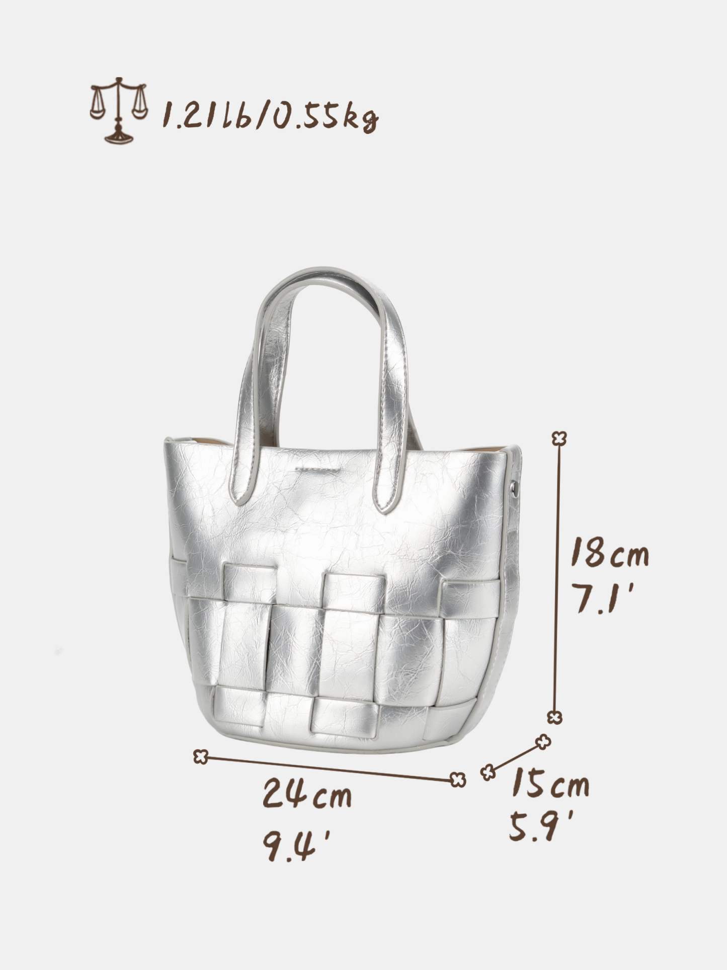 Luckcus Metallic Woven Mini Basket Tote