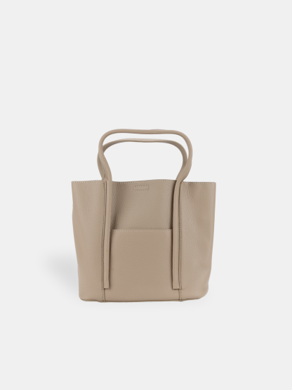 Luckcus Minimalist Leather Handbag with Seam Lines
