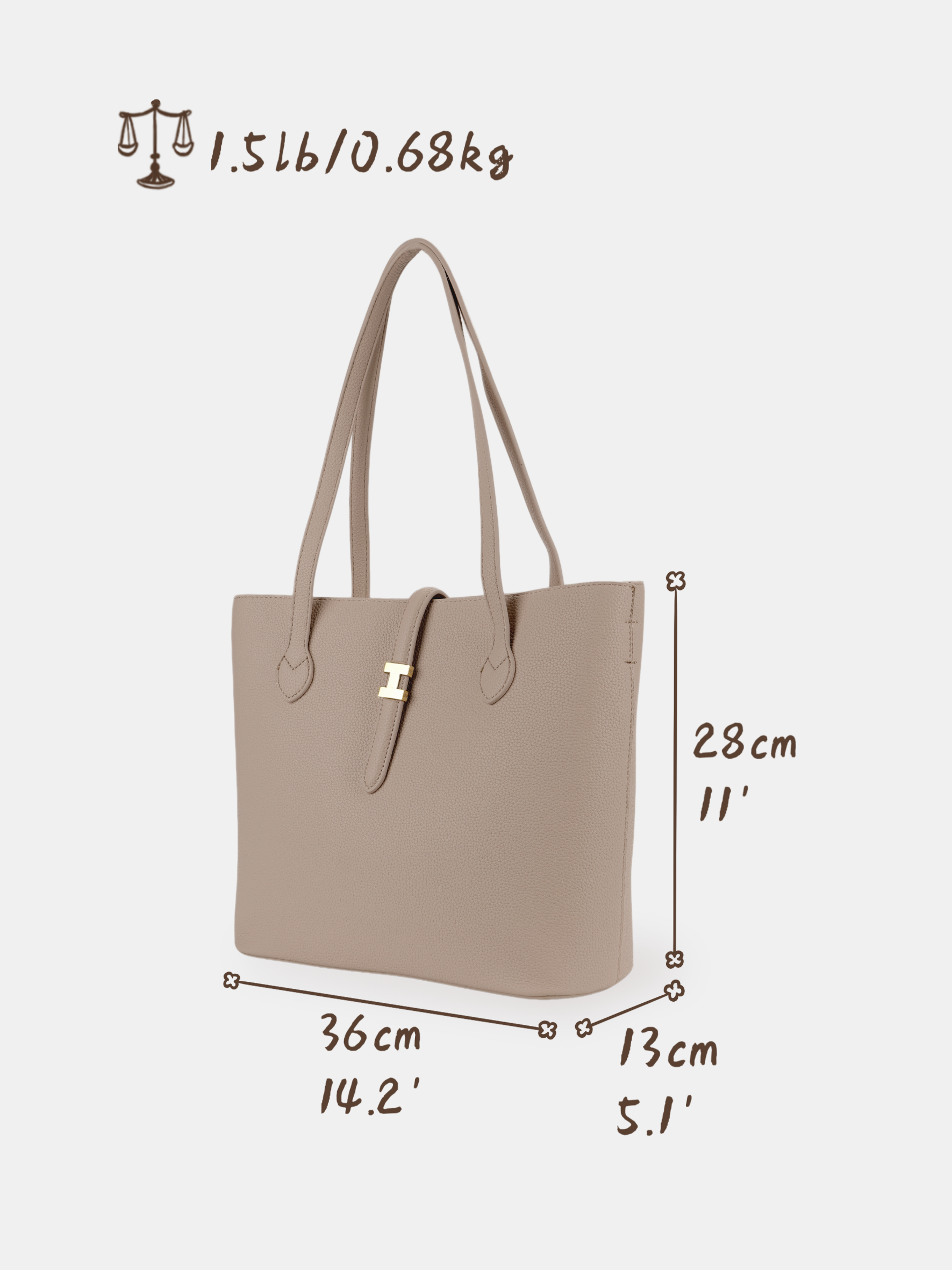 Luckcus Harper Minimalist Leather Tote