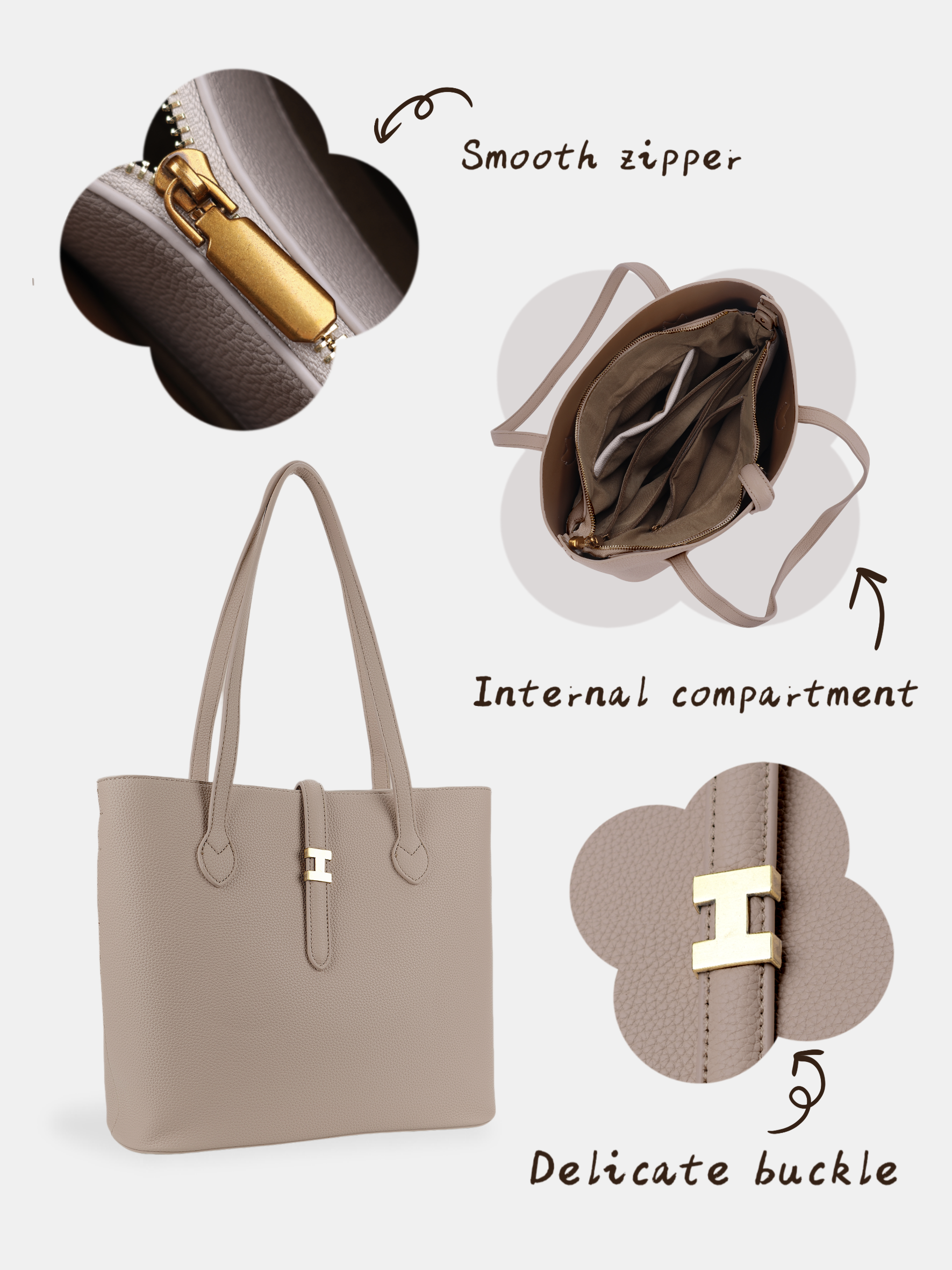 Luckcus Harper Minimalist Leather Tote