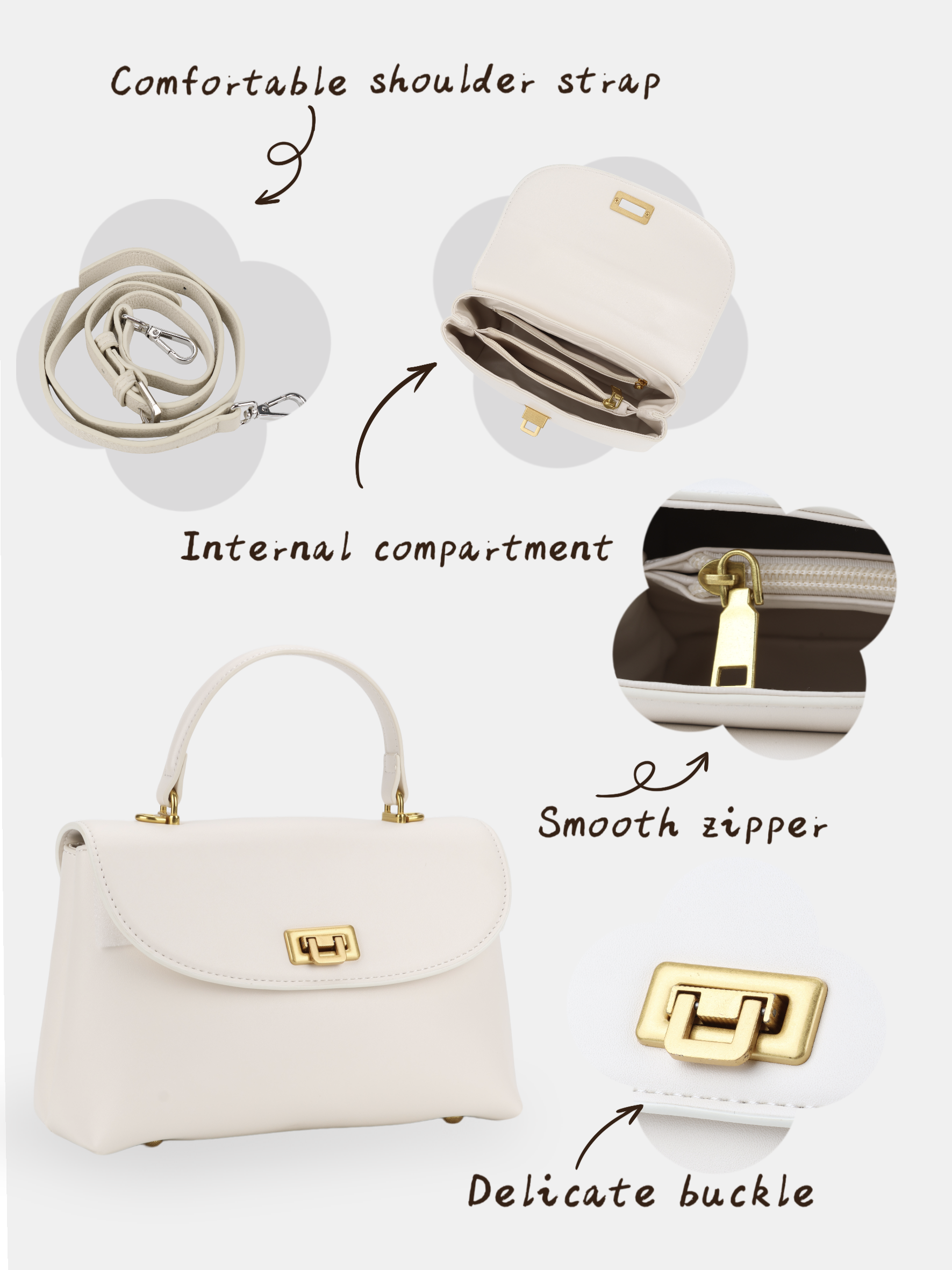 Luckcus Leather Muse Clasp Bag