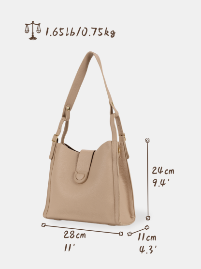 Luckcus Smooth Leather Shoulder Bag