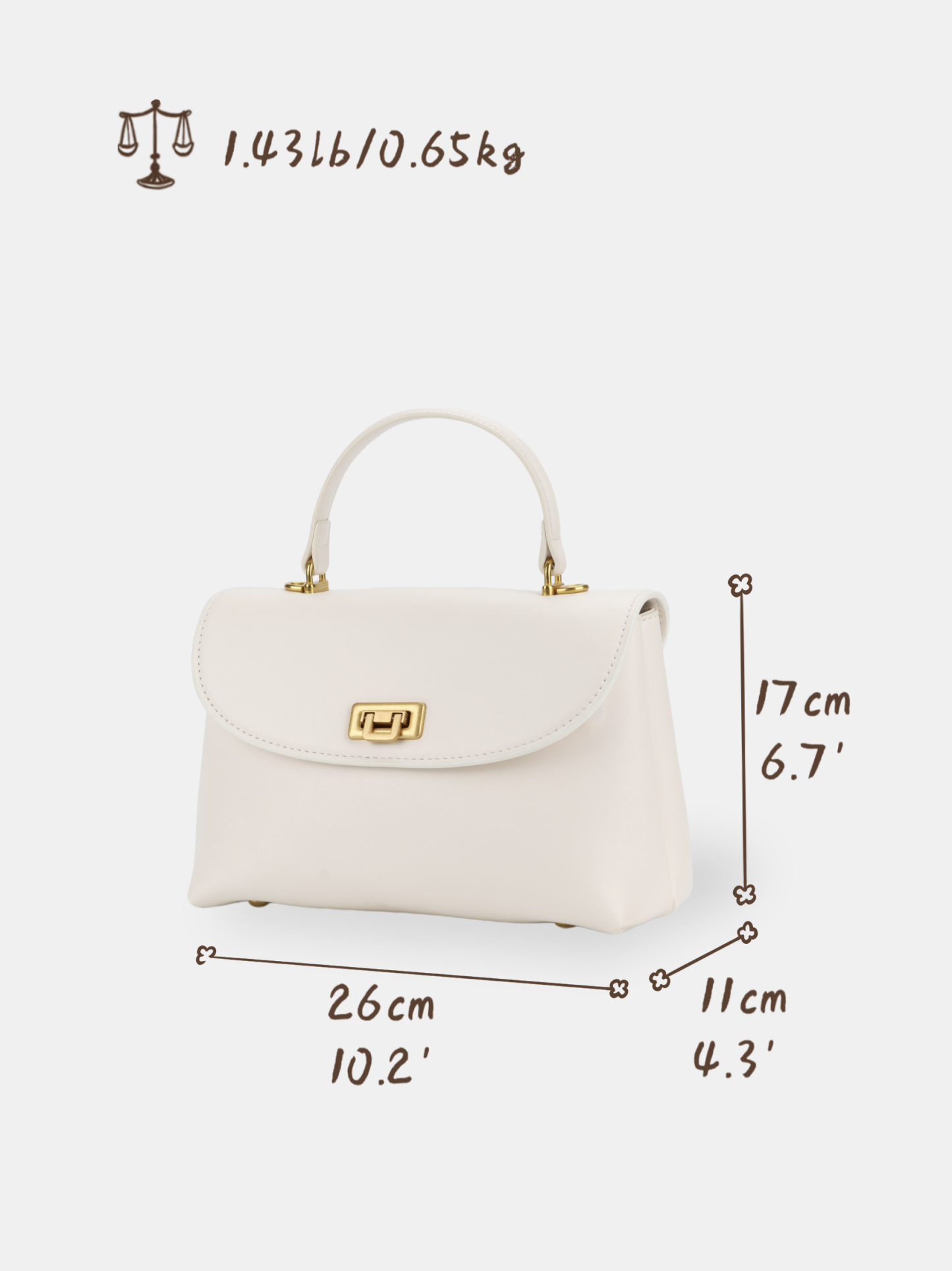 Luckcus Leather Muse Clasp Bag