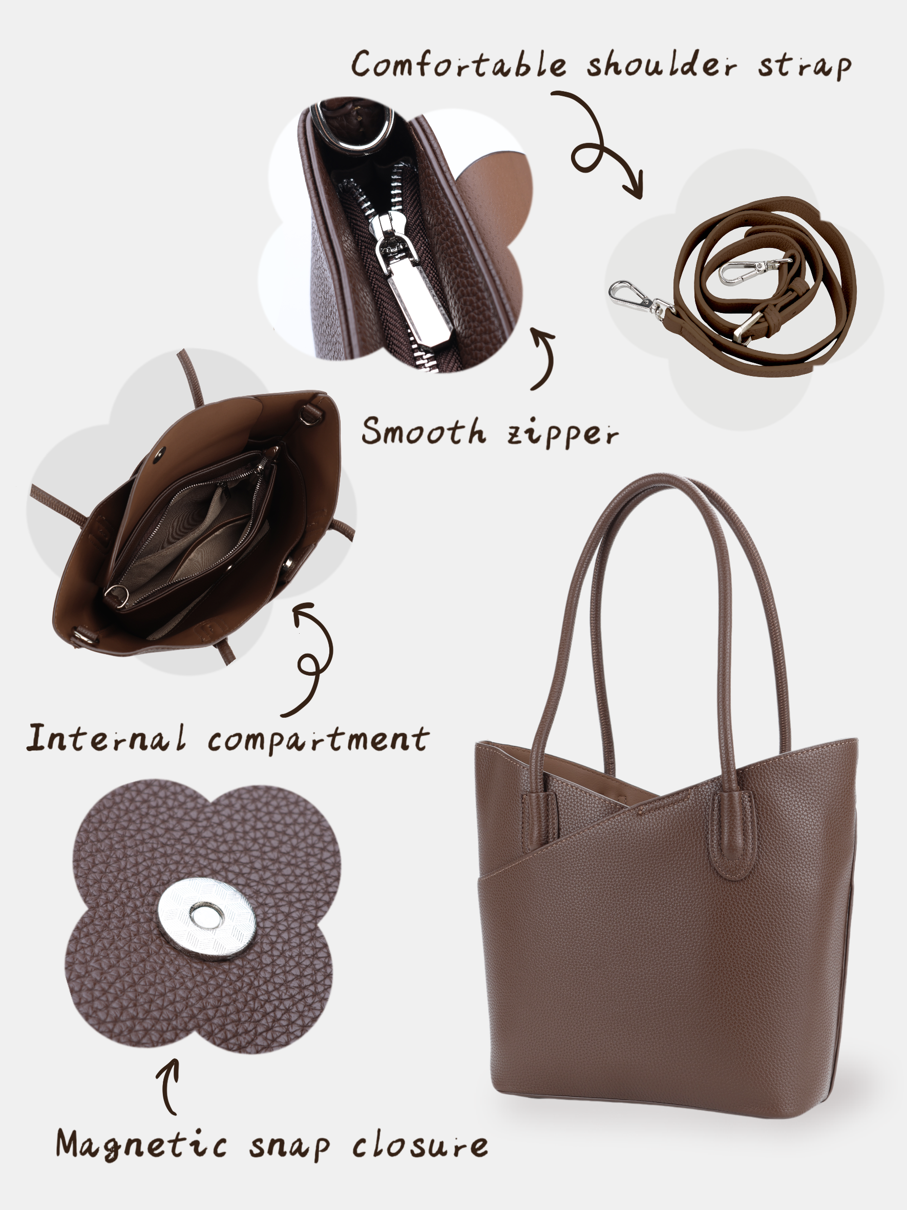 Luckcus Elara Vegan Leather East-West Tote