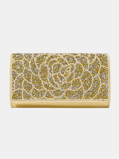 Luckcus Opulent Rose Beaded Clutch