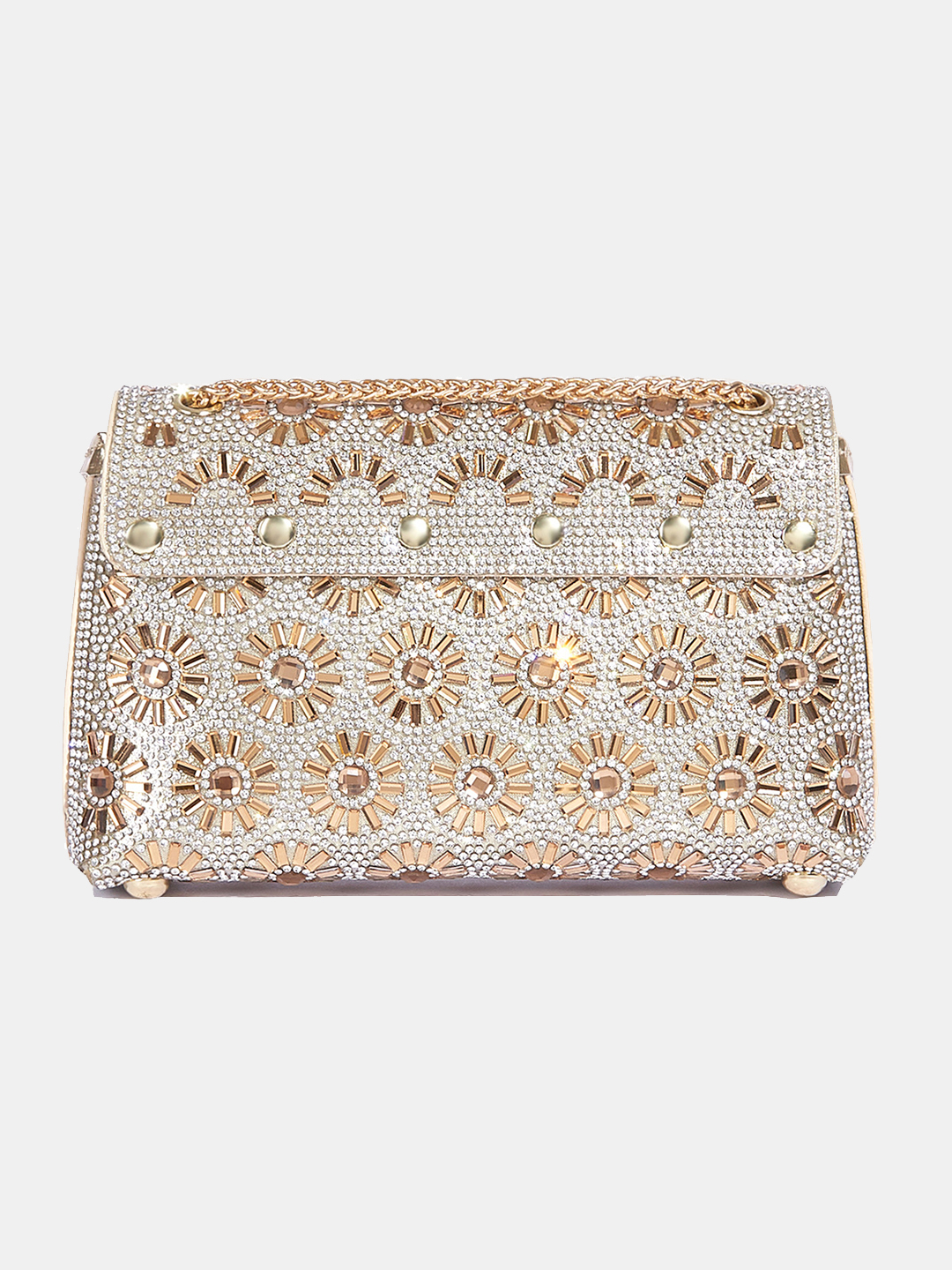 Luckcus Infinite Shine Floral Galaxy Chain Clutch 