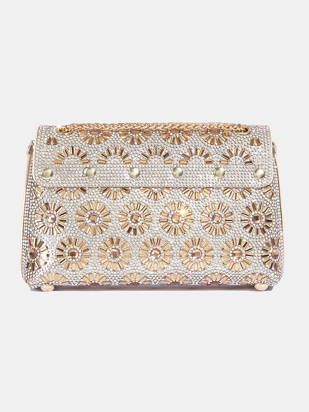 Luckcus Infinite Shine Floral Galaxy Chain Clutch 