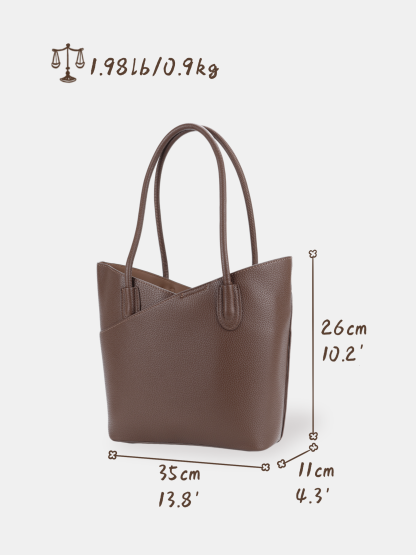 Luckcus Elara Vegan Leather East-West Tote