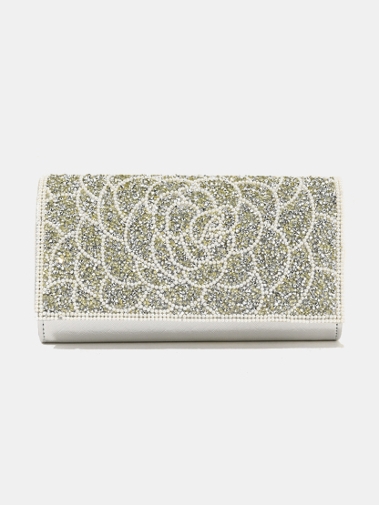 Luckcus Opulent Rose Beaded Clutch