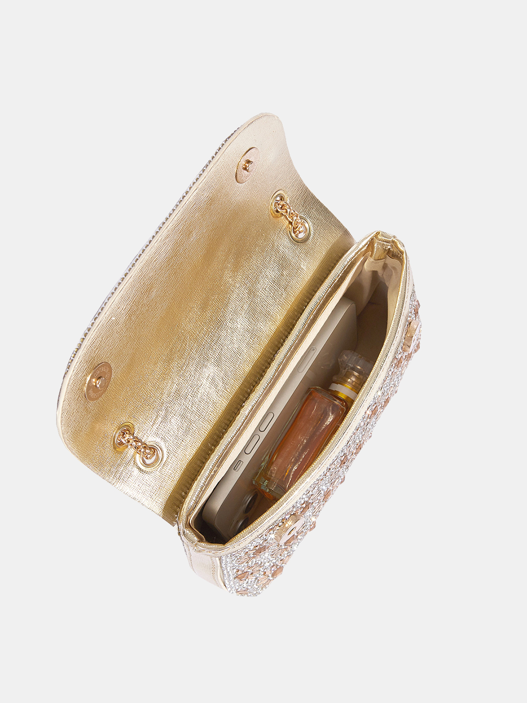 Luckcus Infinite Shine Floral Galaxy Chain Clutch 