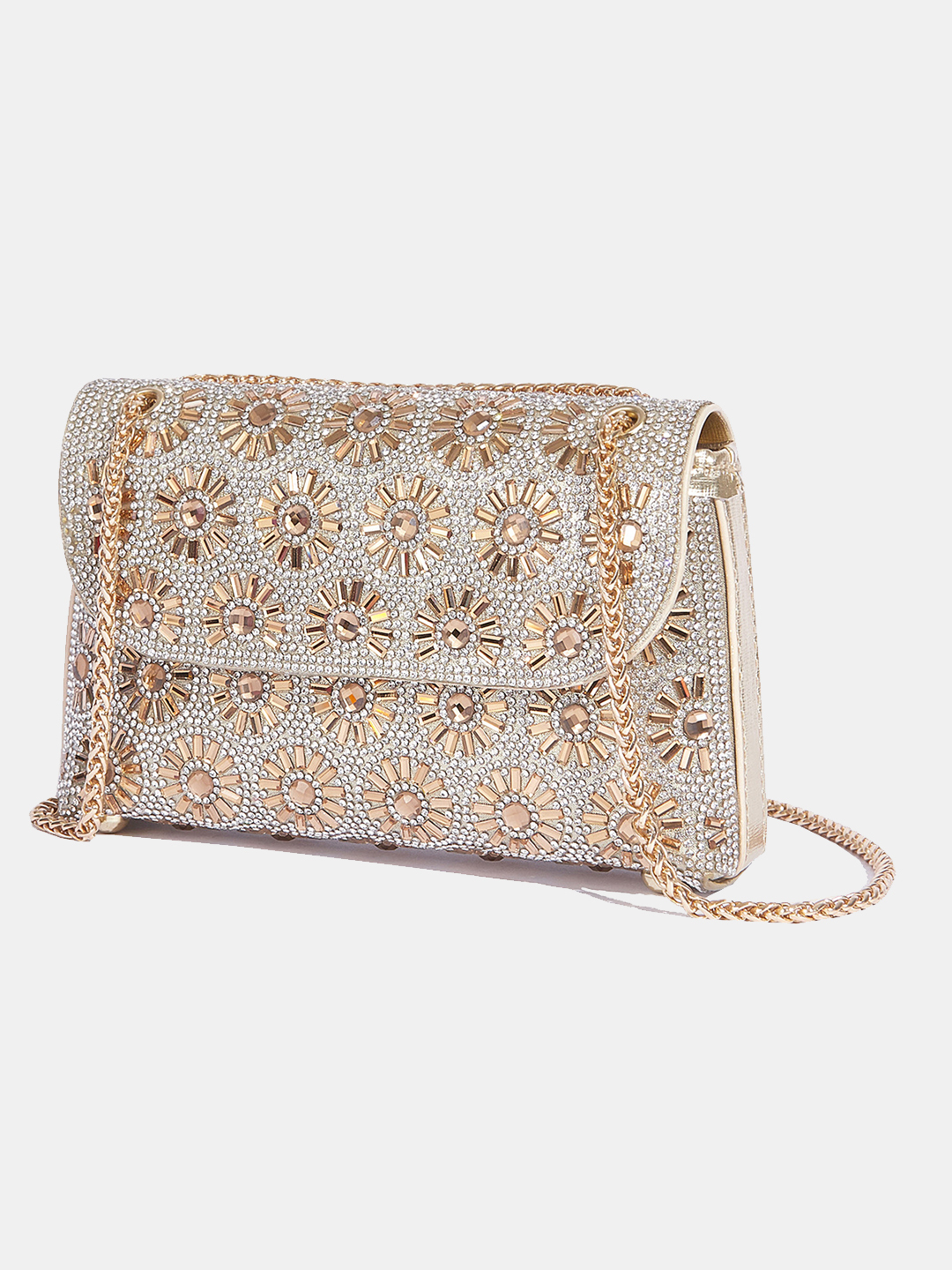 Luckcus Infinite Shine Floral Galaxy Chain Clutch 
