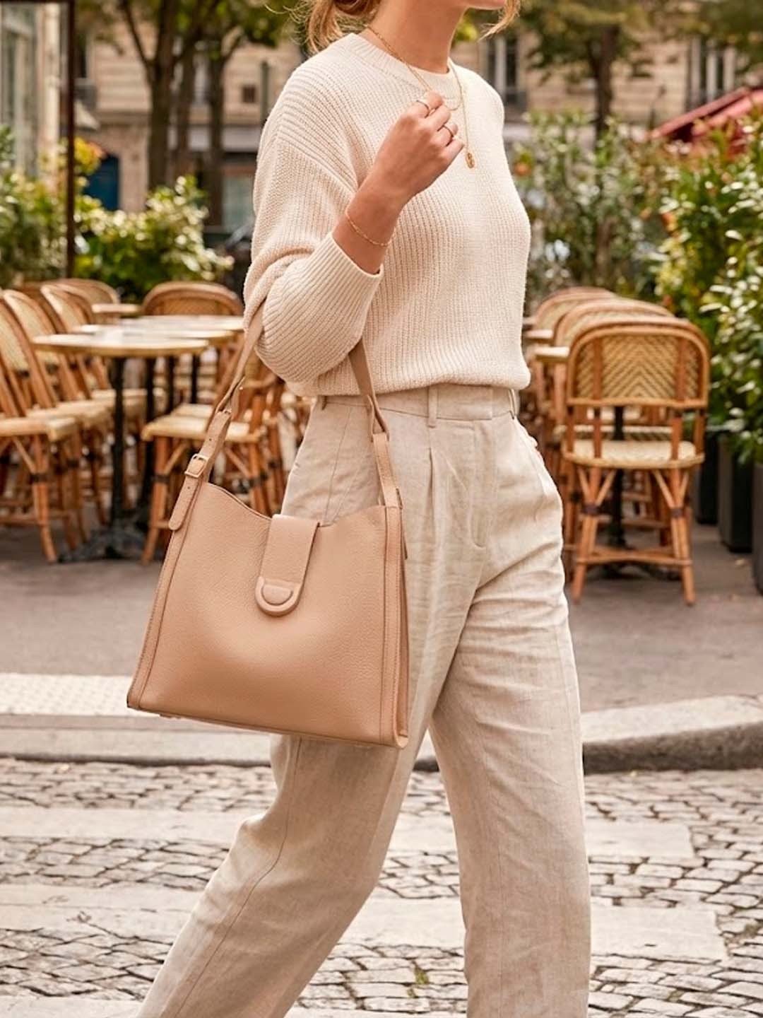 Luckcus Smooth Leather Shoulder Bag