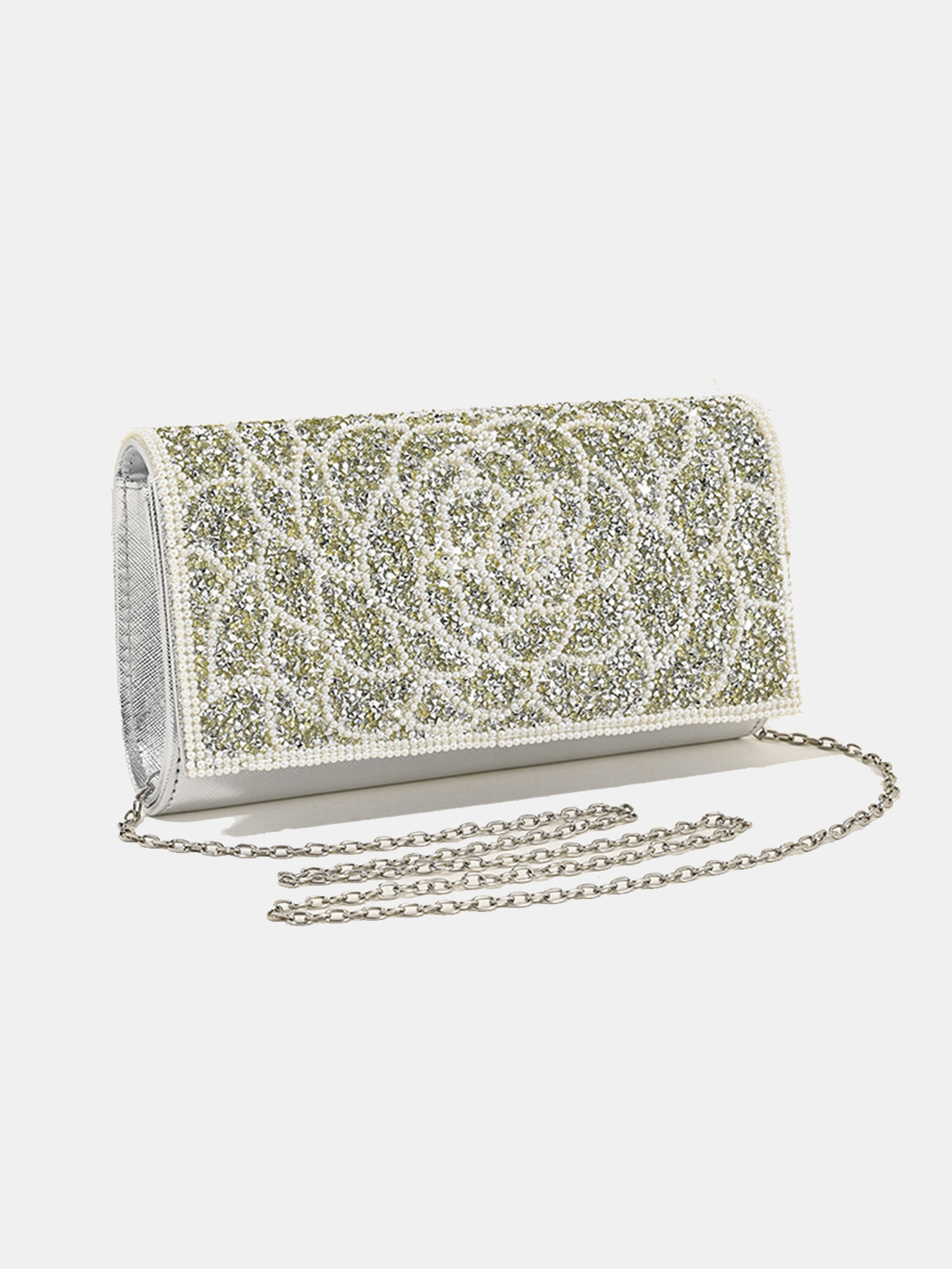 Luckcus Opulent Rose Beaded Clutch