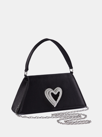Luckcus Diamond Heart Top Handle Clutch