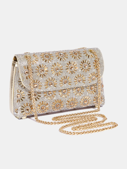 Luckcus Infinite Shine Floral Galaxy Chain Clutch 