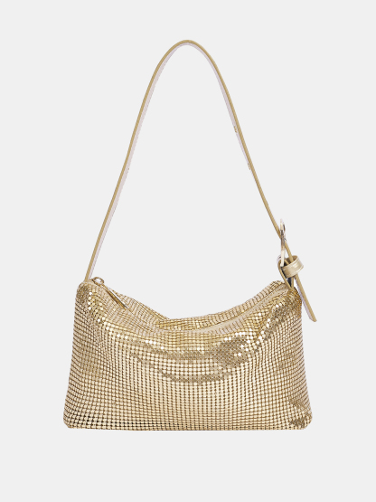Luckcus Disco Mesh Buckle Clutch Shoulder Bag