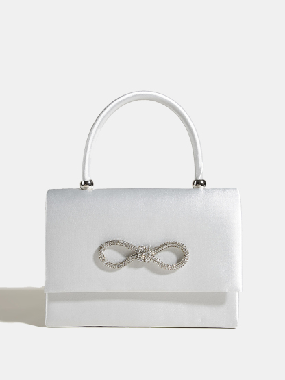 Luckcus Bow Crystal Top-Handle Clutch