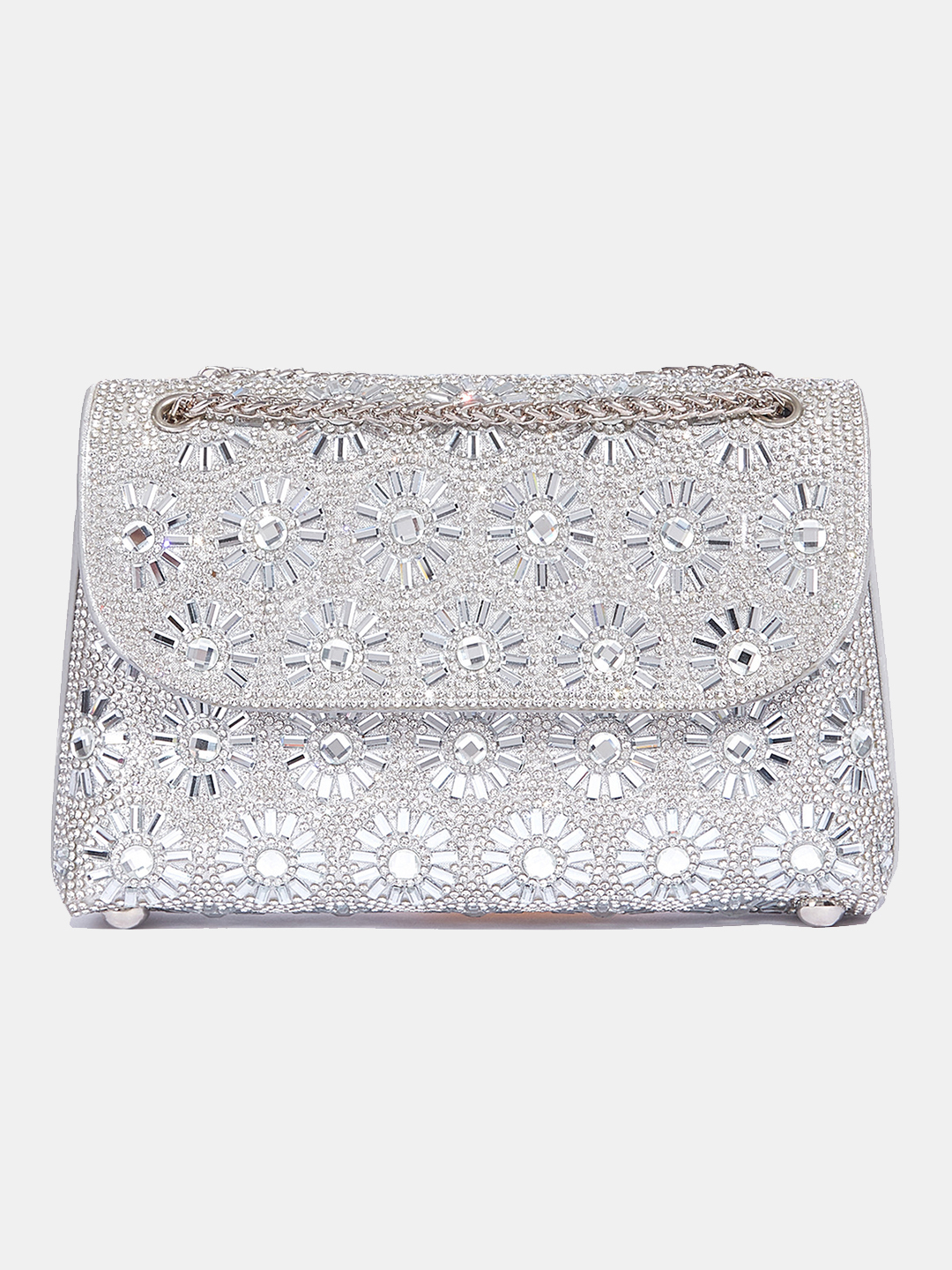 Luckcus Infinite Shine Floral Galaxy Chain Clutch 