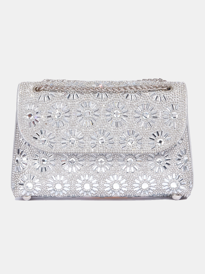 Luckcus Infinite Shine Floral Galaxy Chain Clutch 