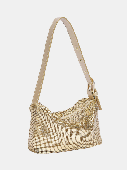 Luckcus Disco Mesh Buckle Clutch Shoulder Bag