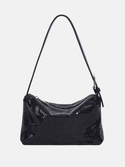 Luckcus Disco Mesh Buckle Clutch Shoulder Bag