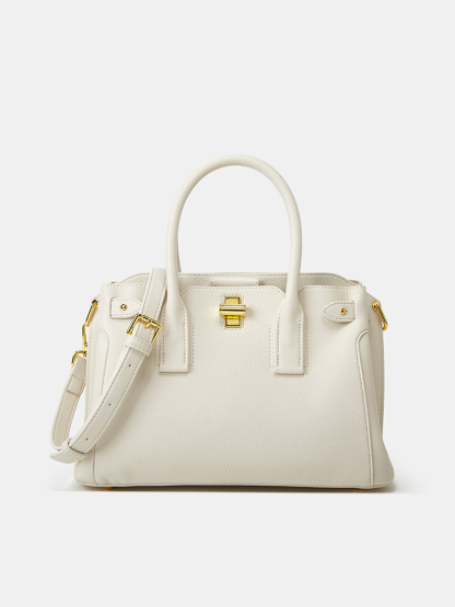 Luckcus Structured Leather East-West Tote